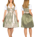 Women's German Dirndl Dress Green Gold