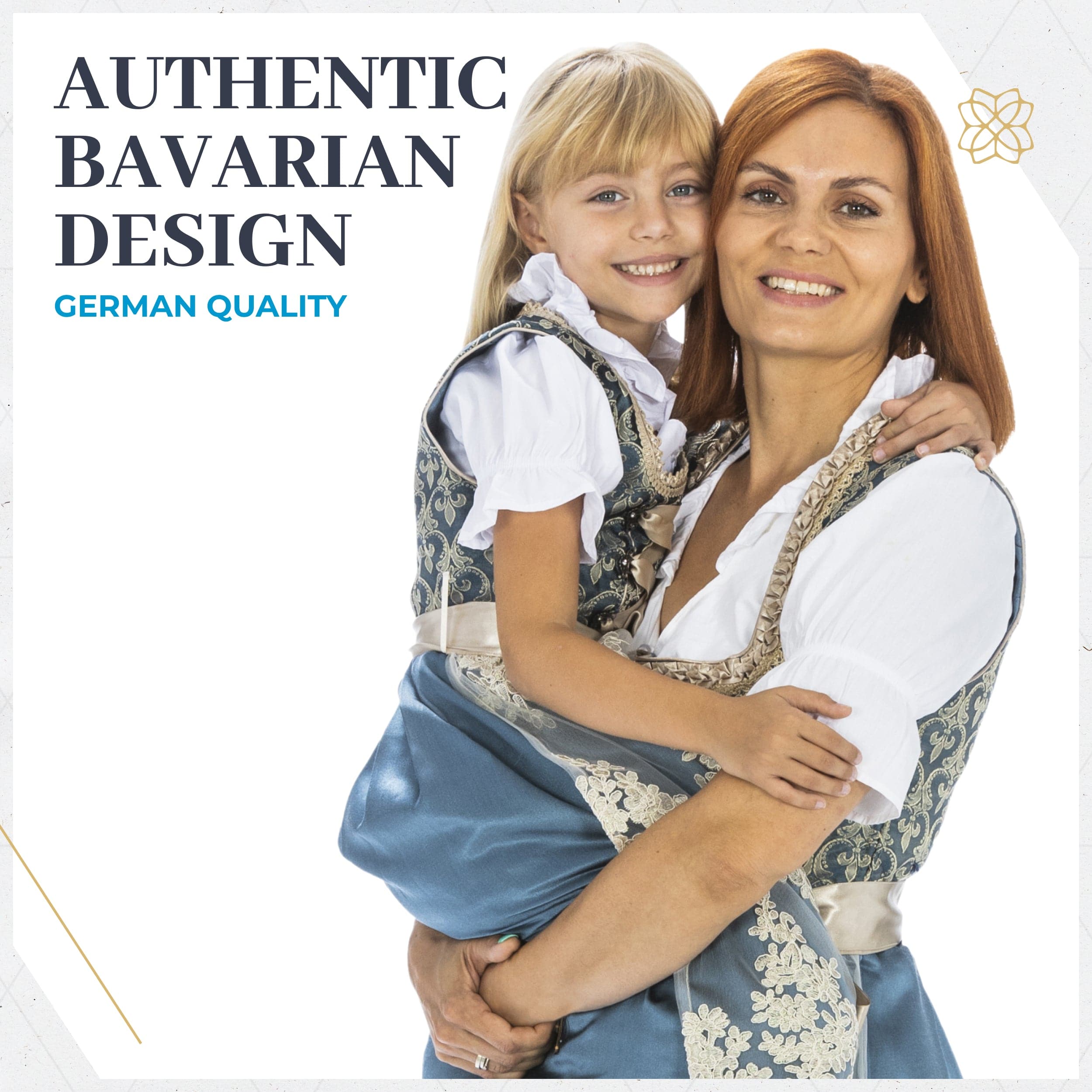 Kids Dirndl Dress Blue Gold