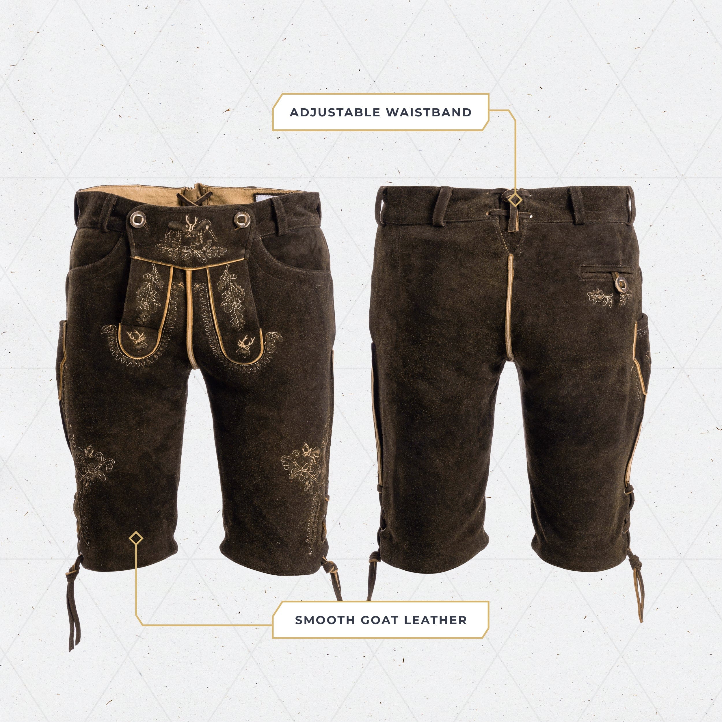 Goat Lederhosen Men Short Dark