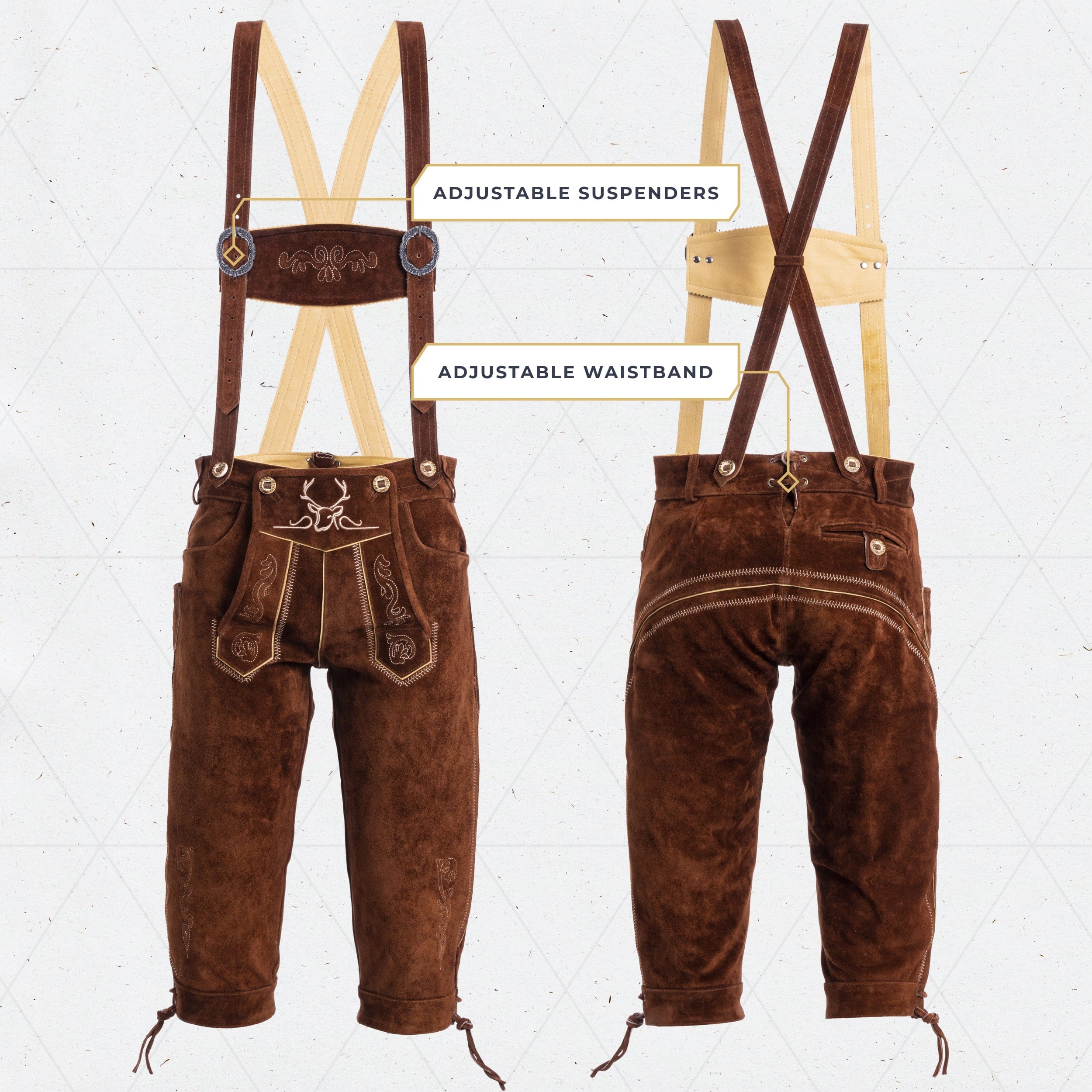 Lederhosen Men Kneebound Dark Brown