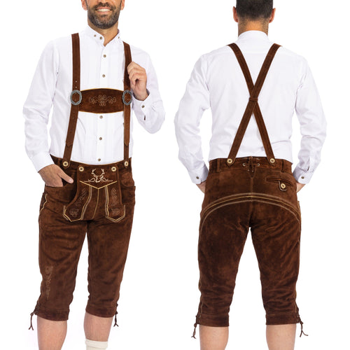 Lederhosen Men Kneebound Dark Brown