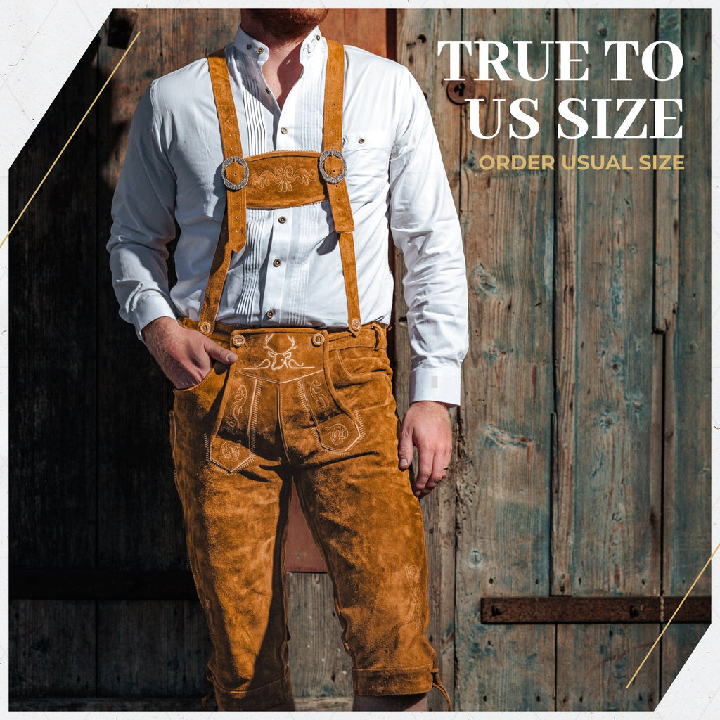 Lederhosen Men Kneebound Light Brown