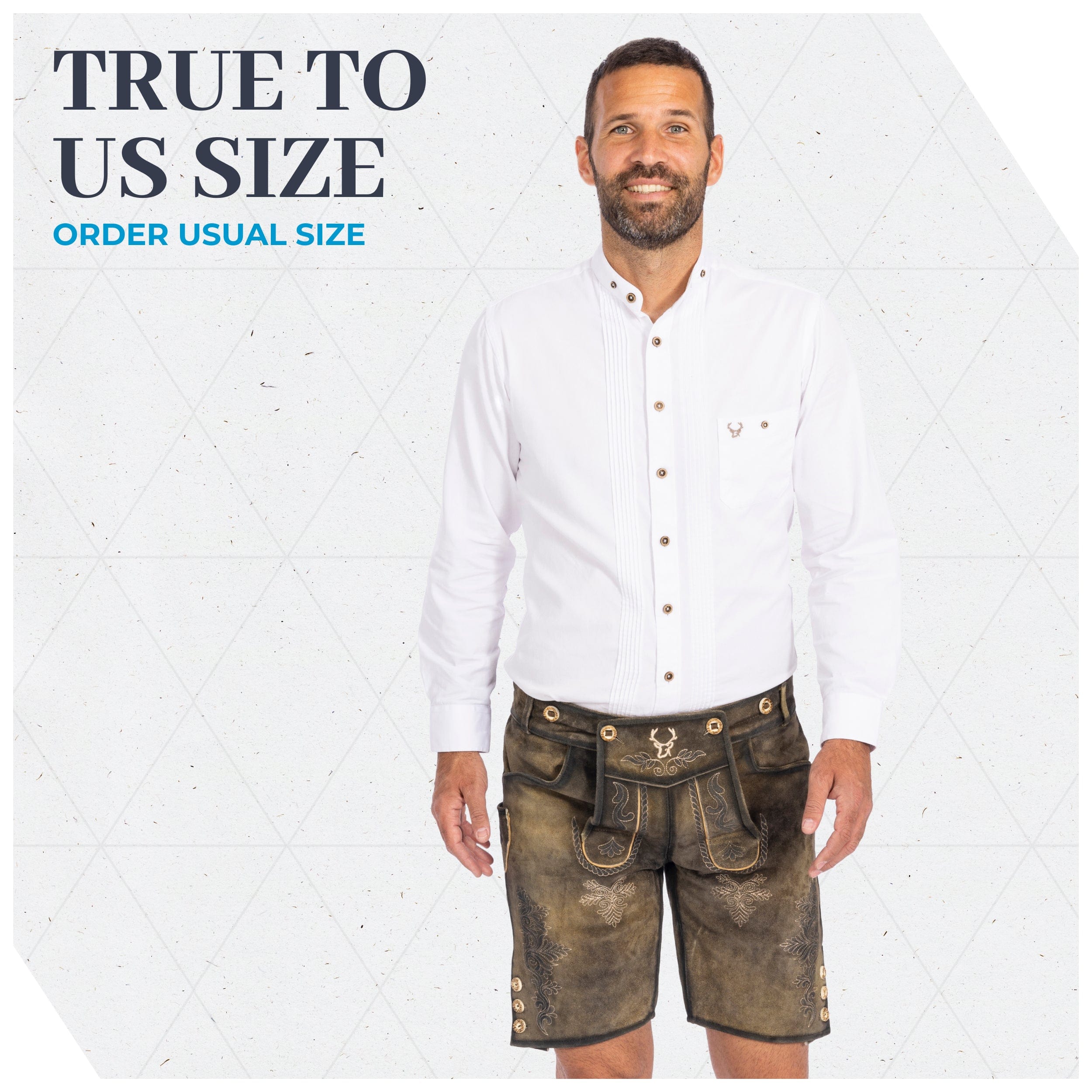 Lederhosen Men Short Antique Waxed Brown