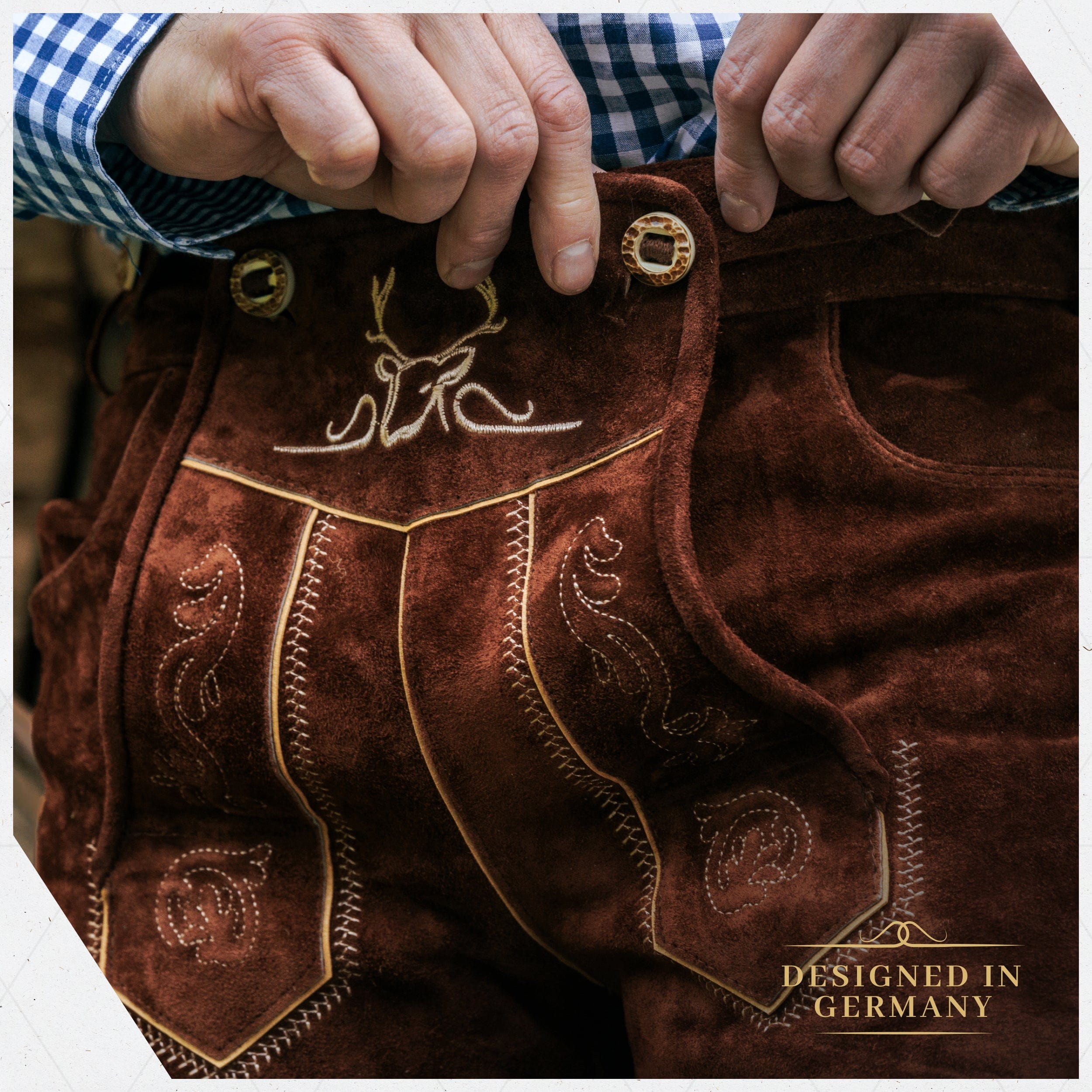 Lederhosen Men Short Dark Brown