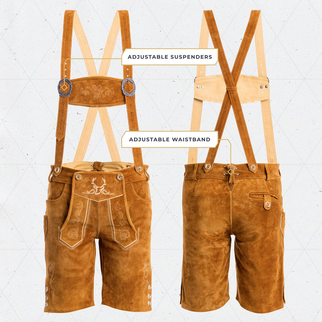 Lederhosen Men Short Light Brown
