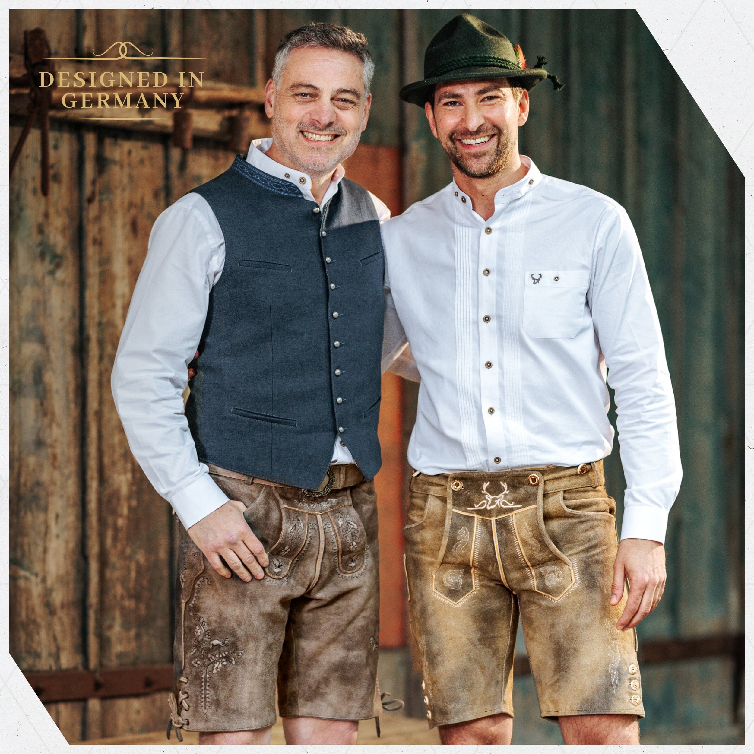 Lederhosen Men Short Mushroom Brown