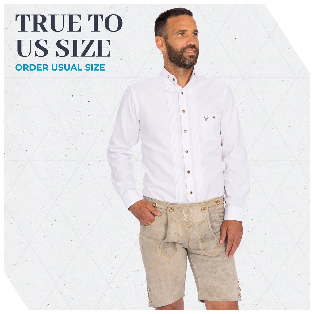 Lederhosen Men short Oktoberfest White