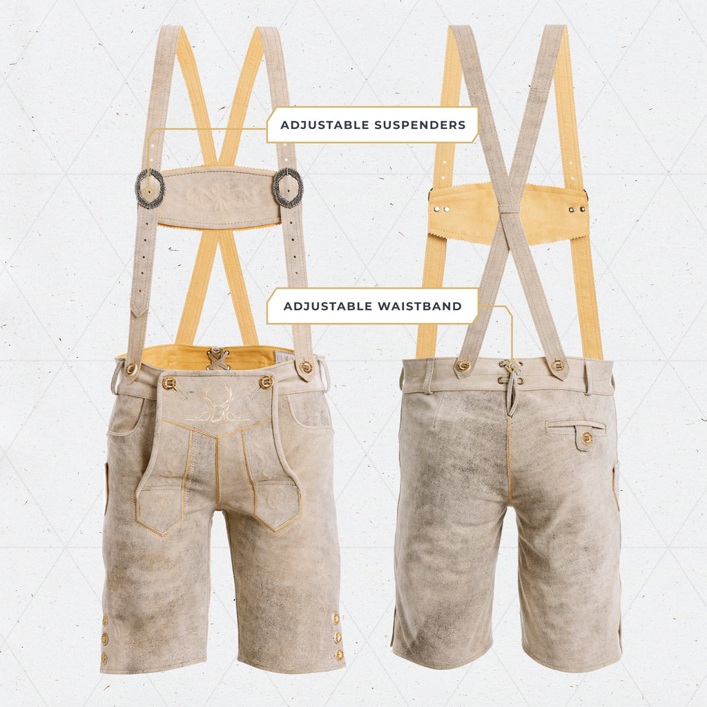 Lederhosen Men short Oktoberfest White