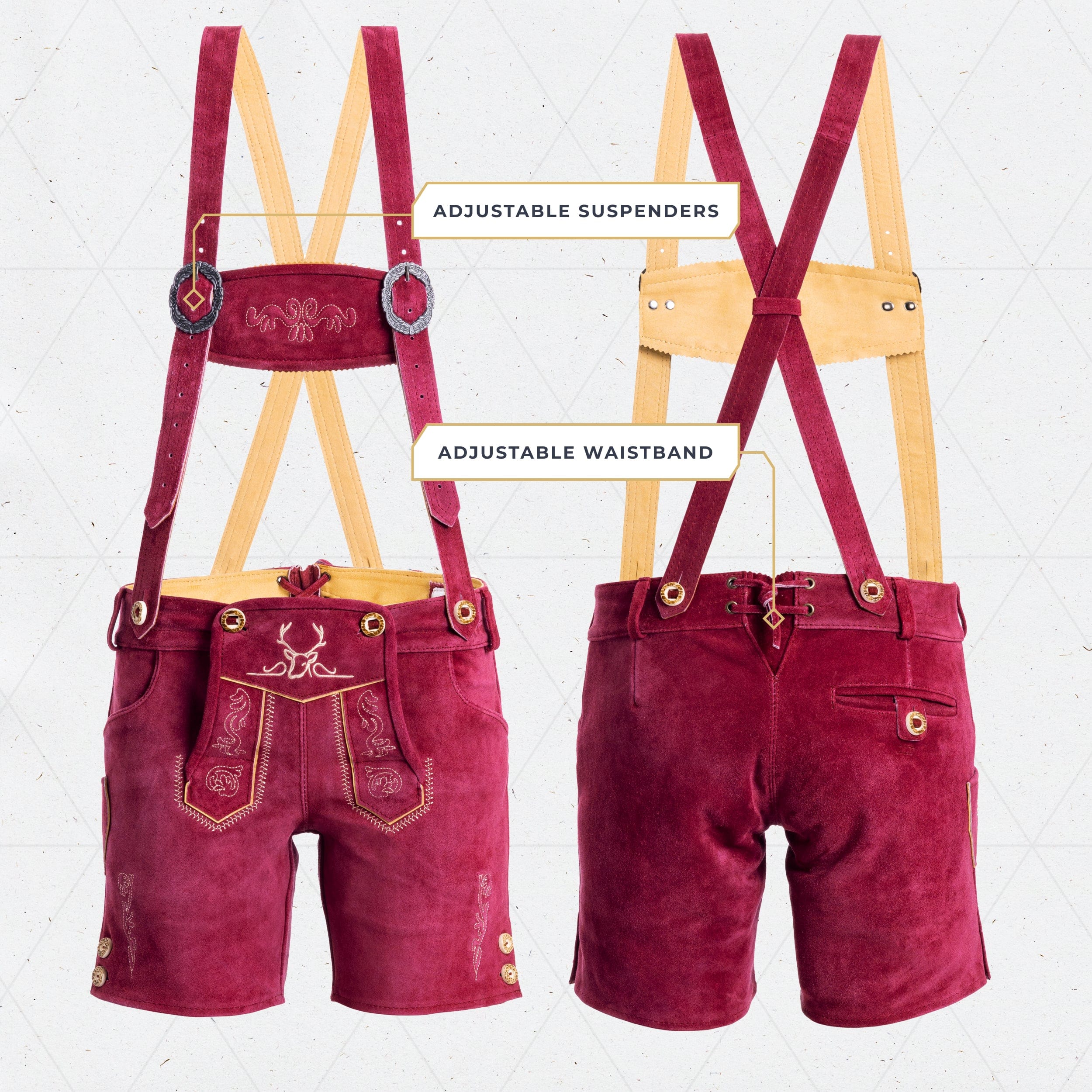 Lederhosen Women Short Pants Cherry Red