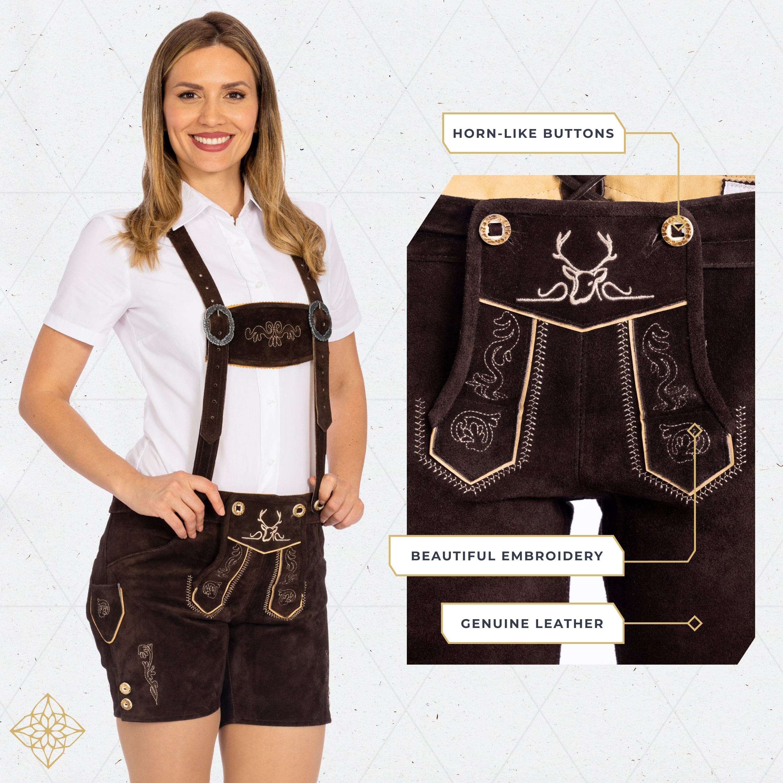 Lederhosen Women Short Pants Chocolate