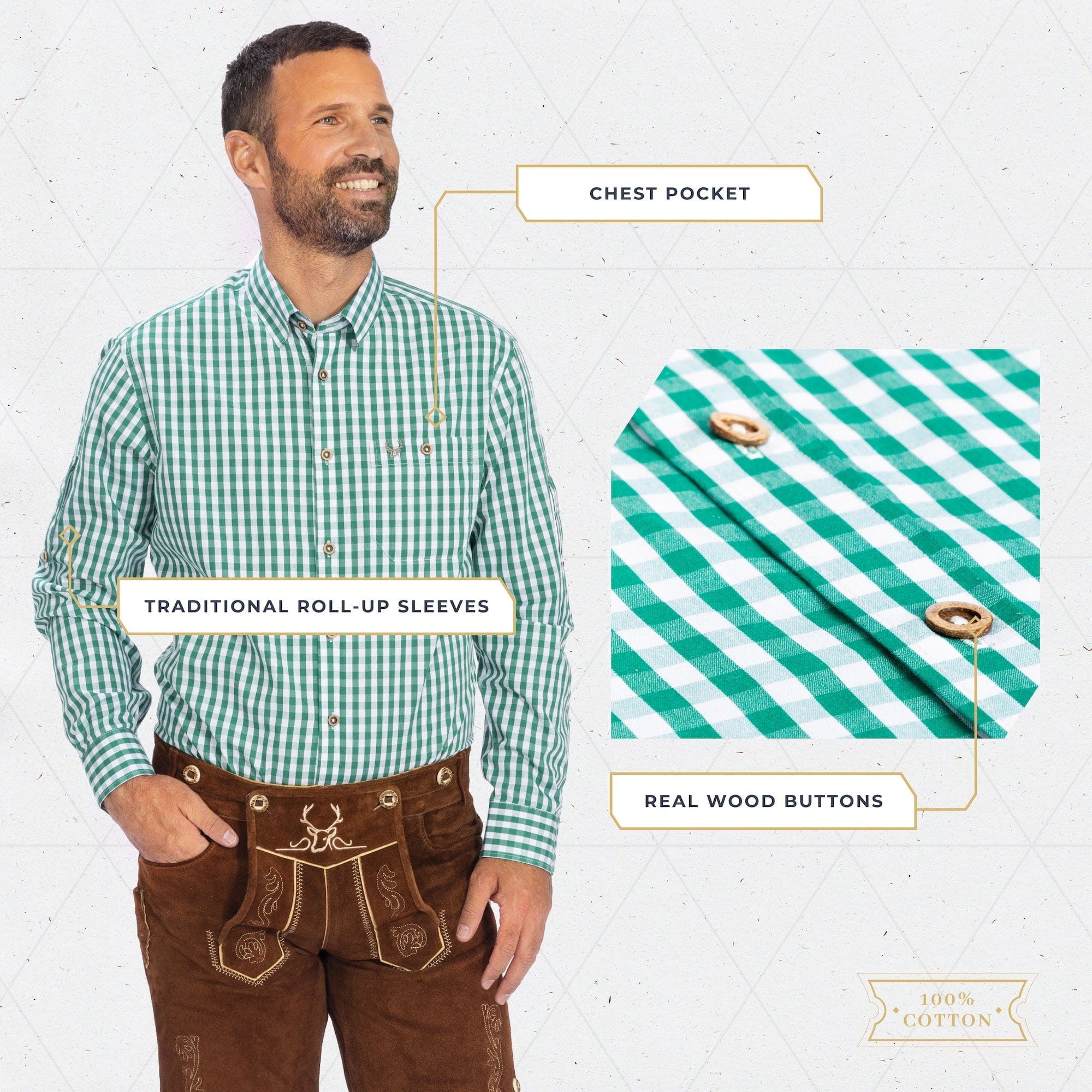 Shirt Men Classic Checkered Green