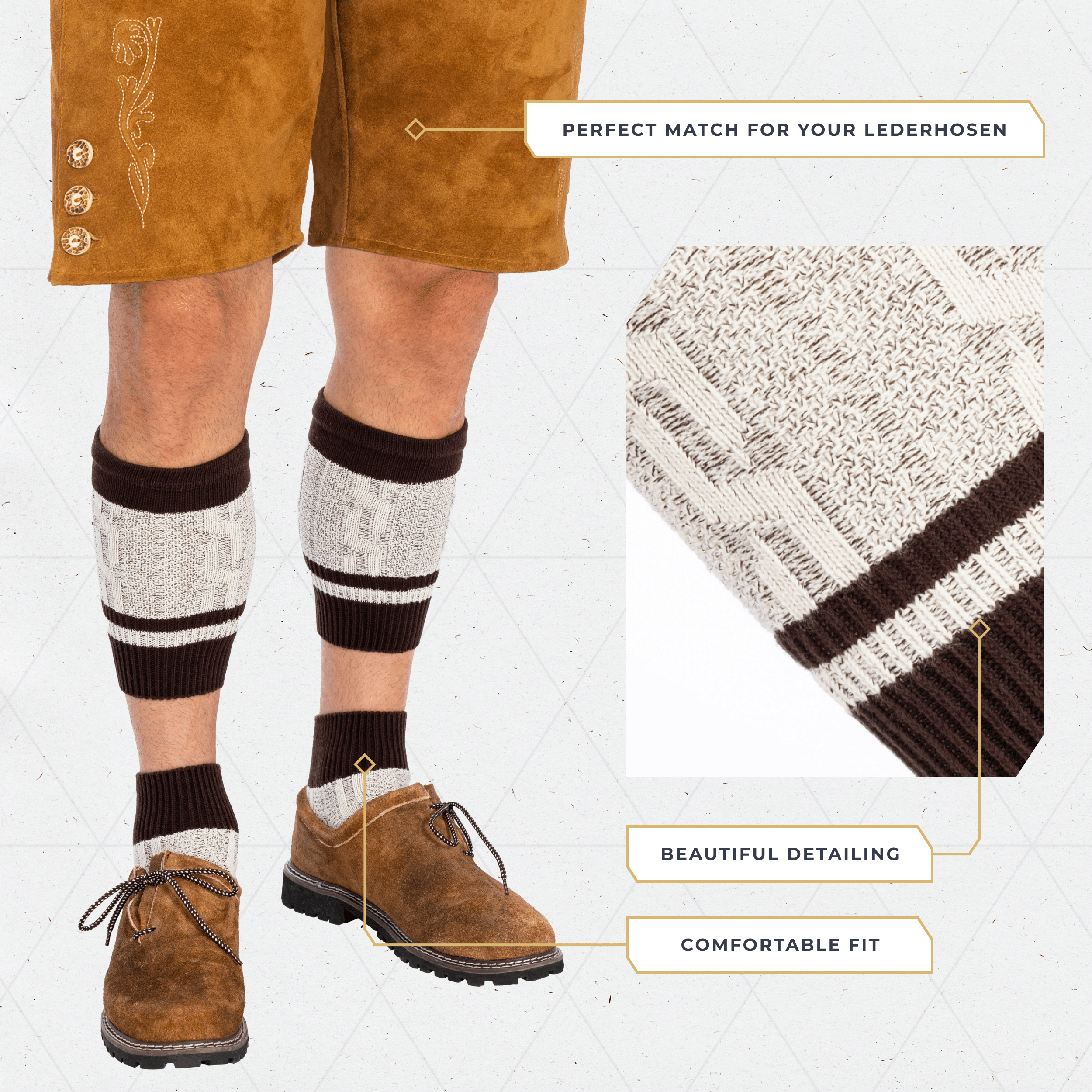 Socks Men Loferl Brown Heather White