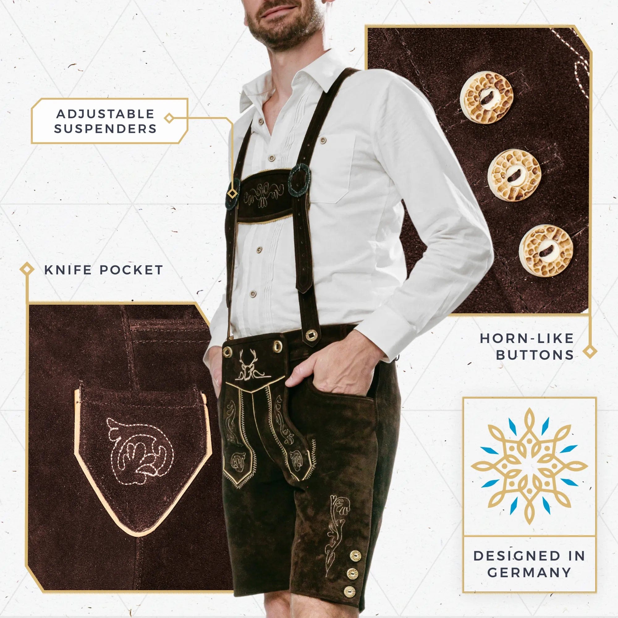 Lederhosen Men Short Chocolate