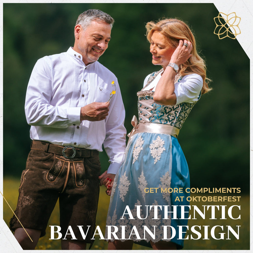 Women's German Dirndl Dress Blue Gold