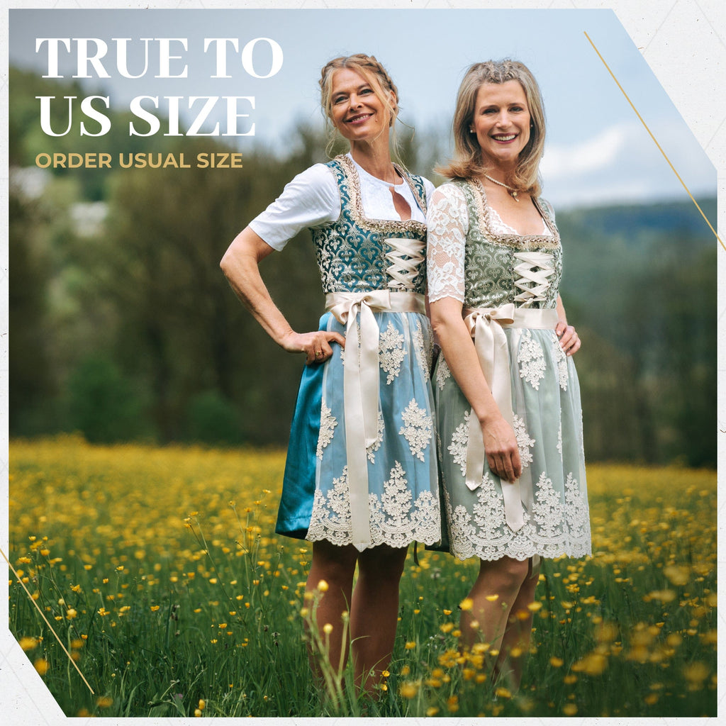 Women's German Dirndl Dress Silver Rose