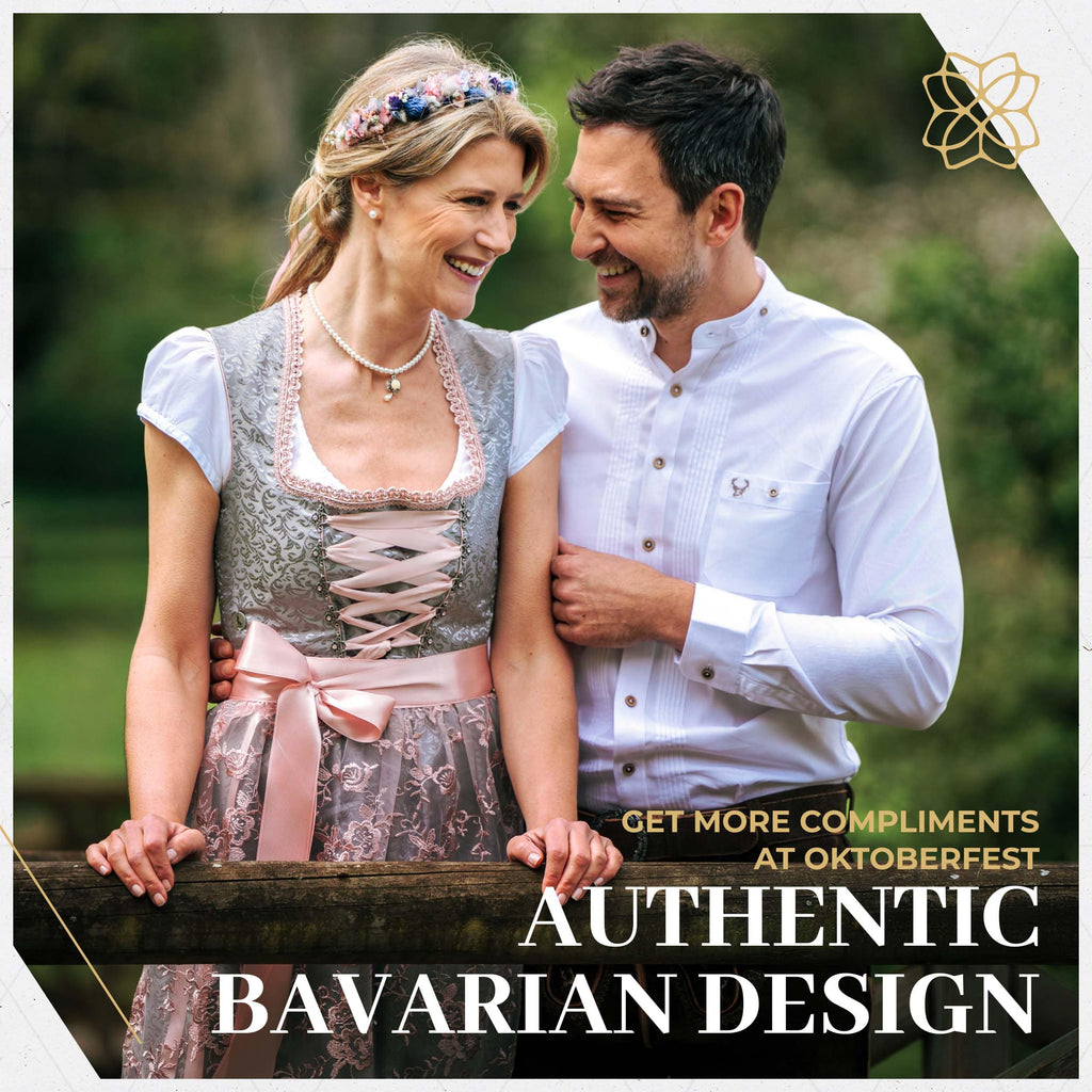 Women's German Dirndl Dress Silver Rose