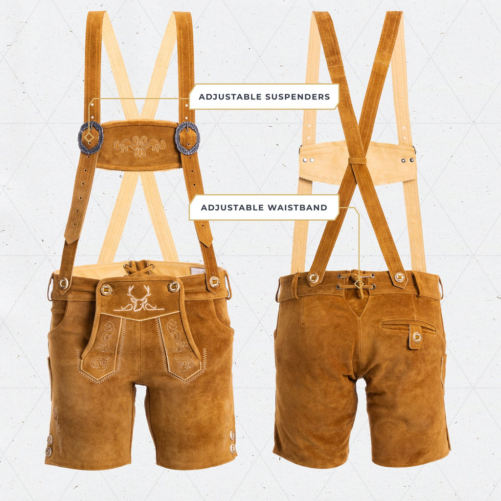 Lederhosen Women Short Pants Light Brown