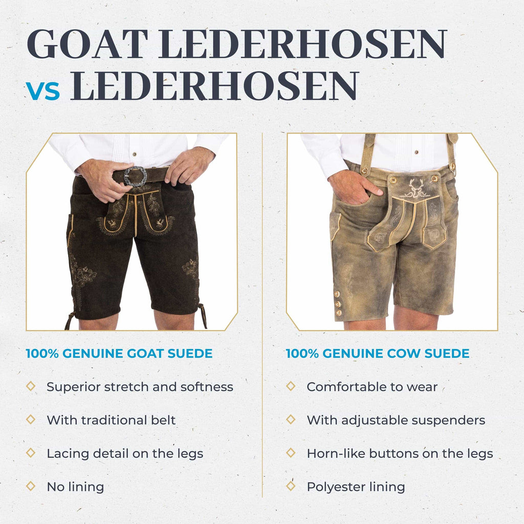 Goat Lederhosen Men Short Dark
