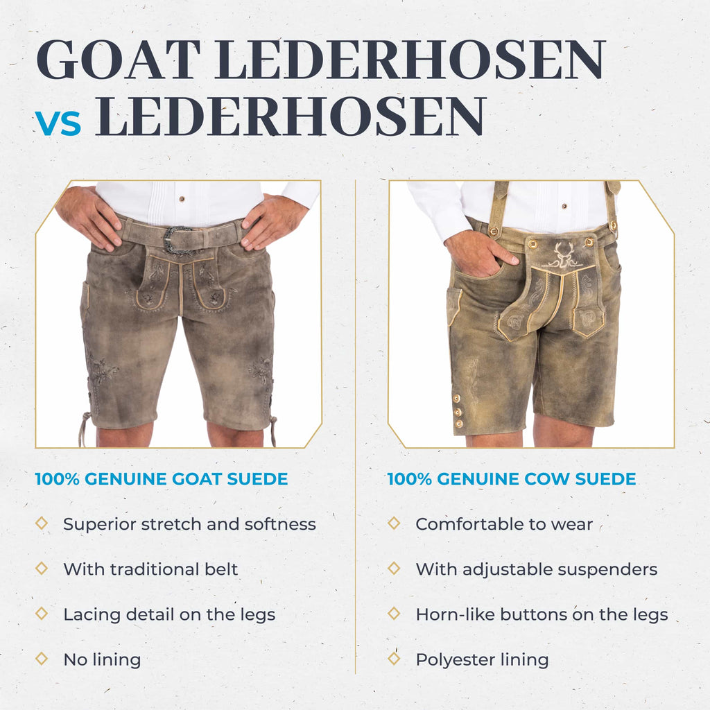 Goat Lederhosen Men Short Light