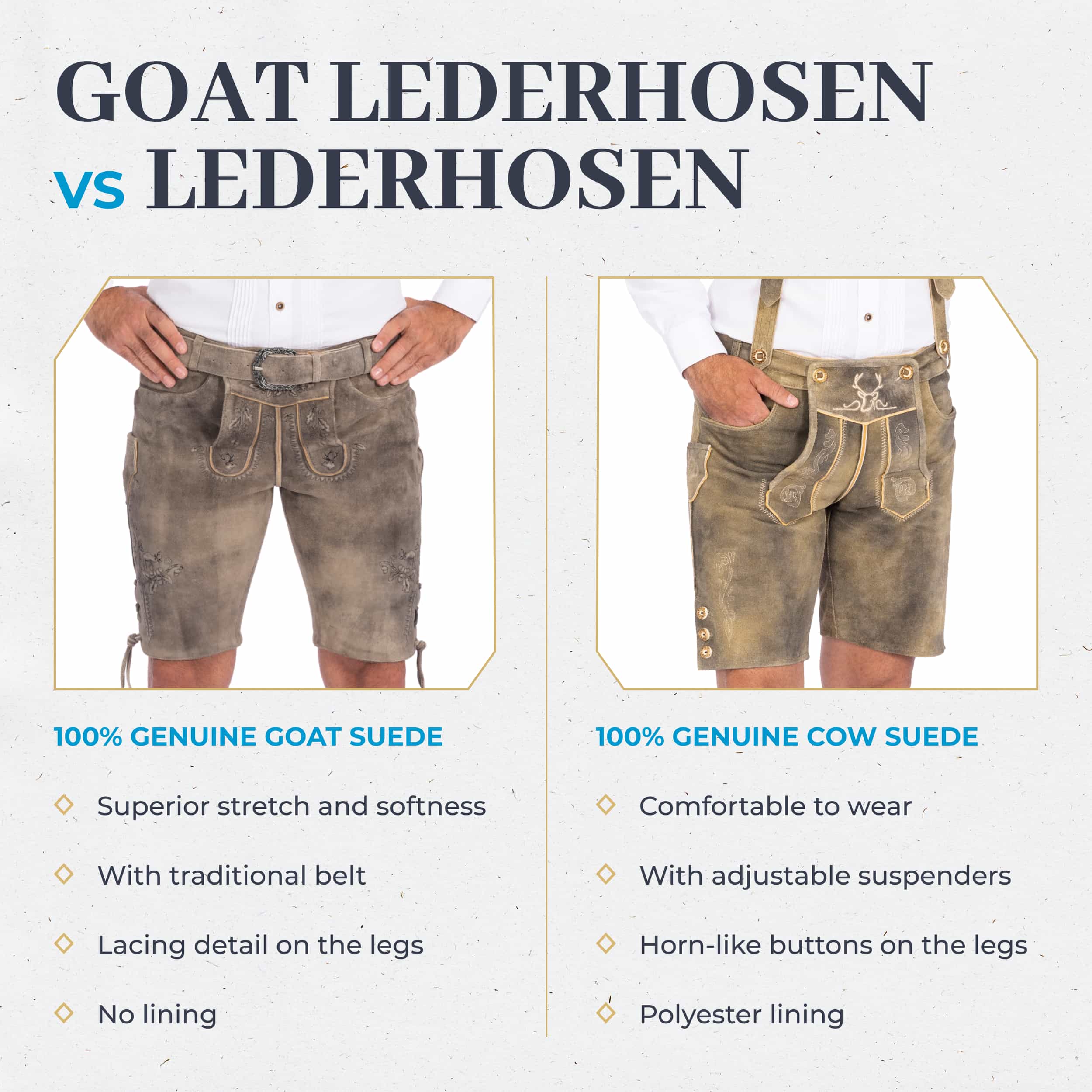Goat Lederhosen Men Short Light