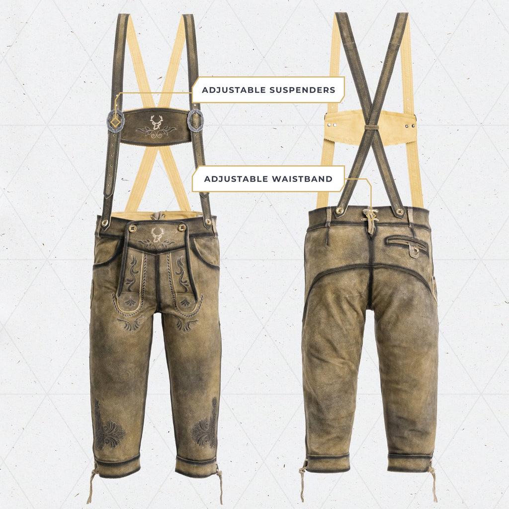 Lederhosen Men Kneebound Antique Waxed Brown