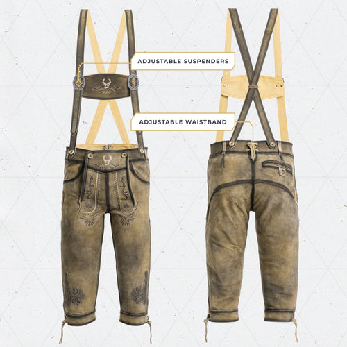 Lederhosen Men Kneebound Antique Waxed Brown