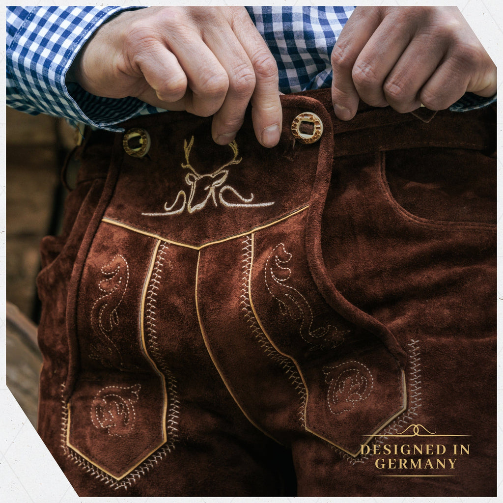 Lederhosen Men Kneebound Dark Brown