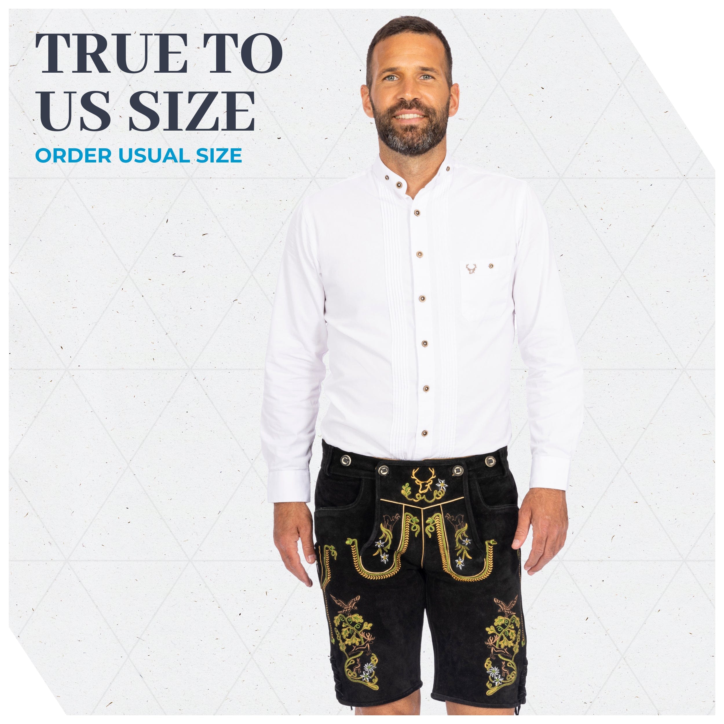 Lederhosen Men Short Black Royal