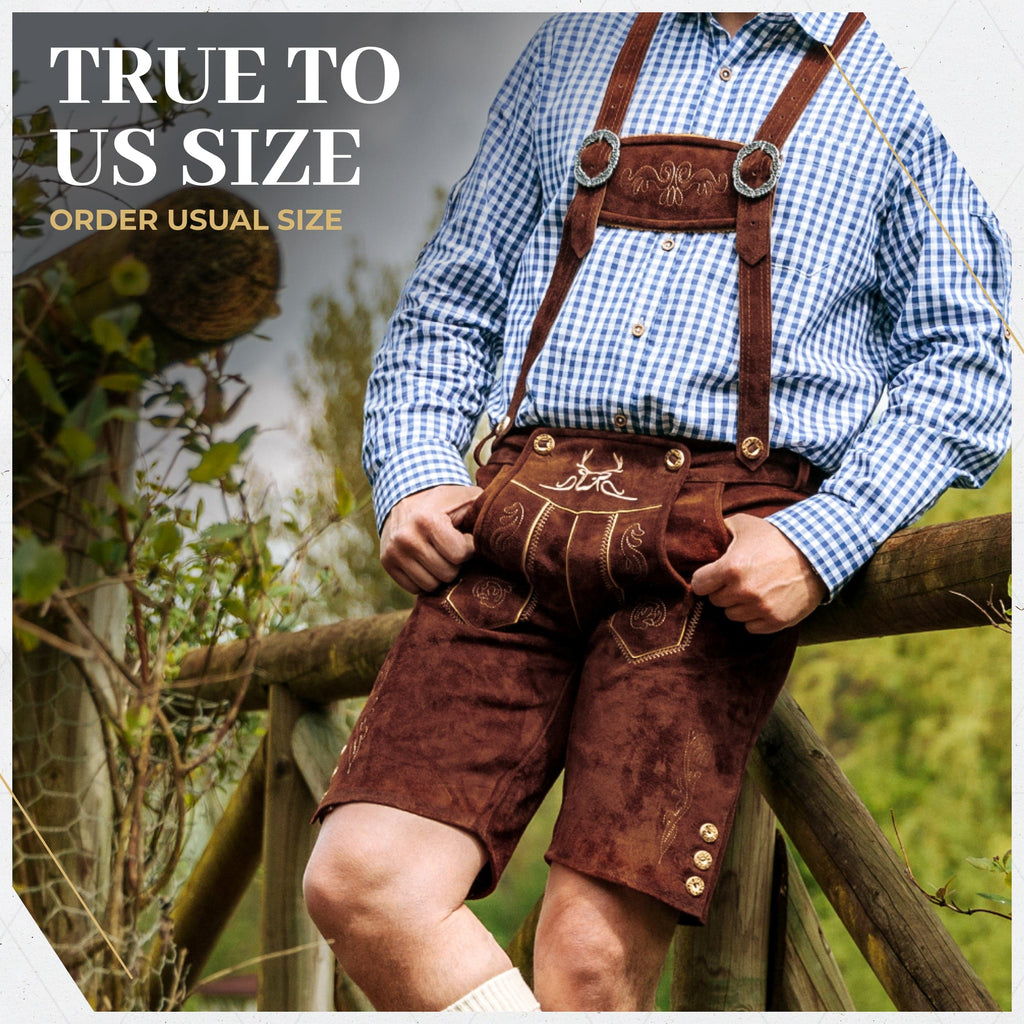 Lederhosen Men Short Dark Brown