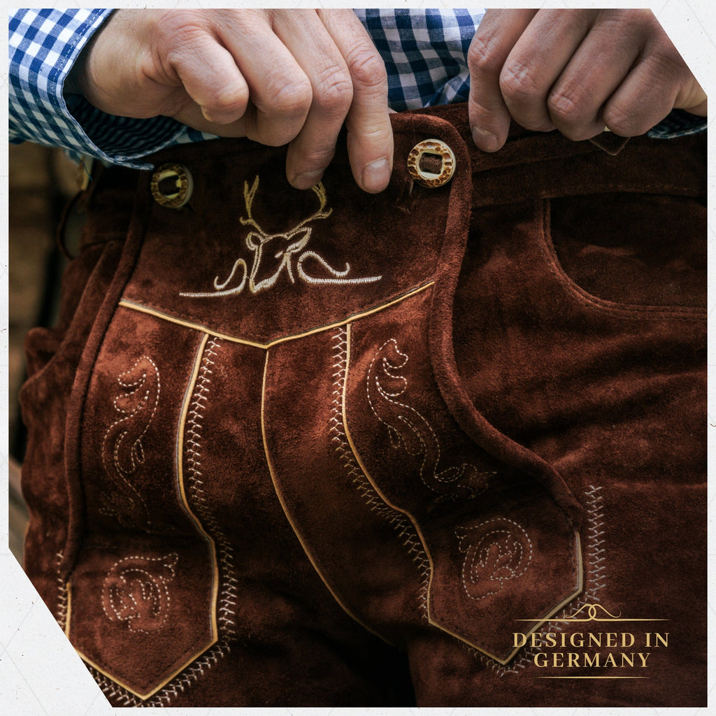 Lederhosen Men Short Dark Brown