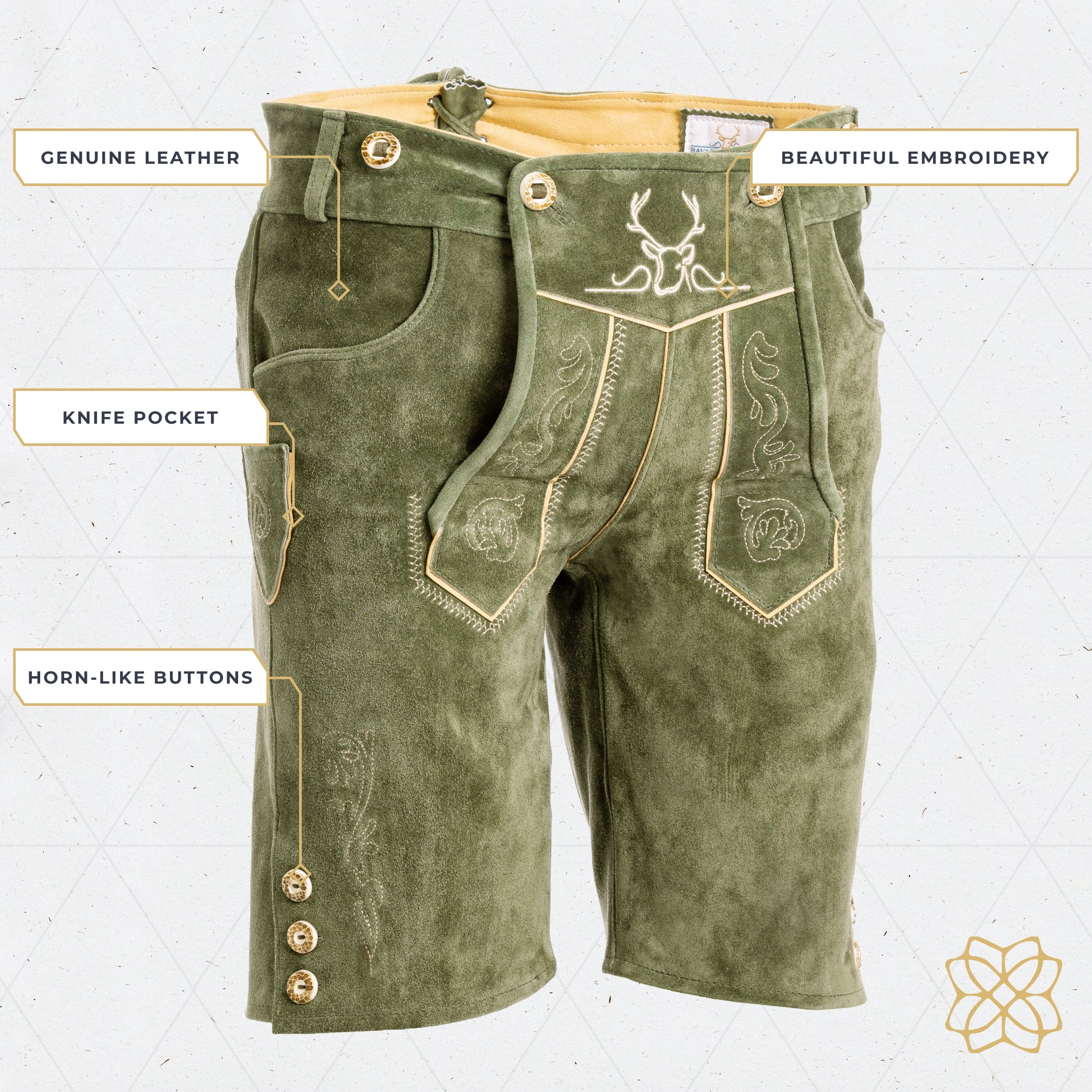 Lederhosen Men Short Green