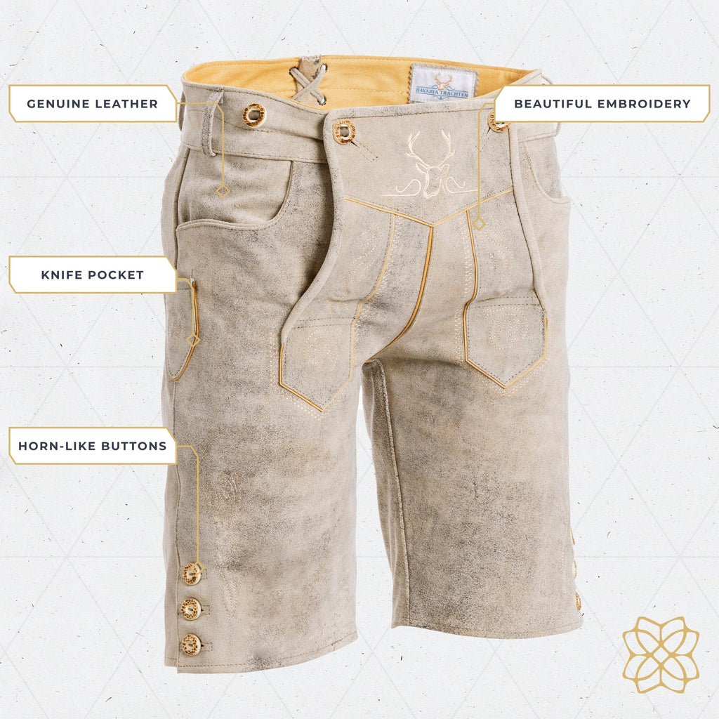 Lederhosen Men Short White