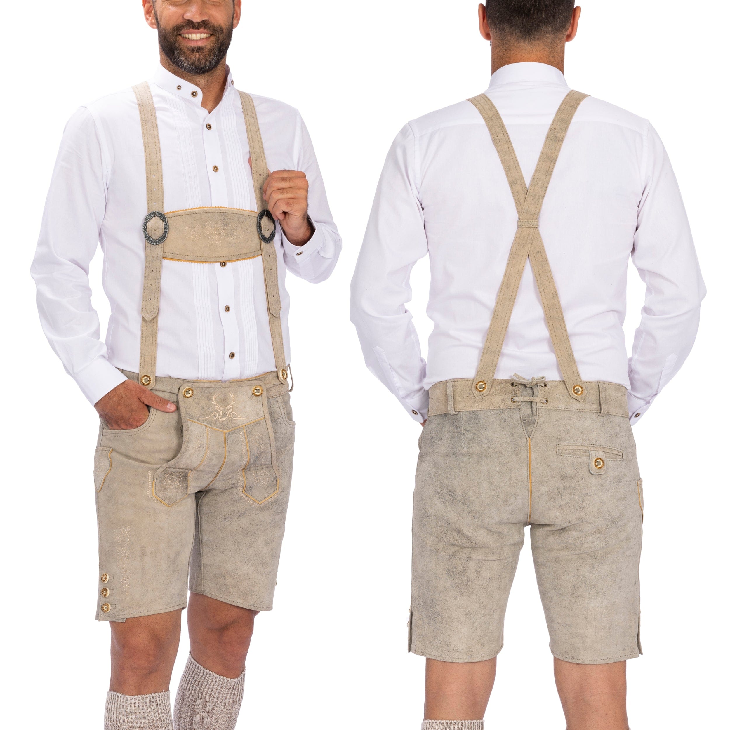 Lederhosen Men Short White