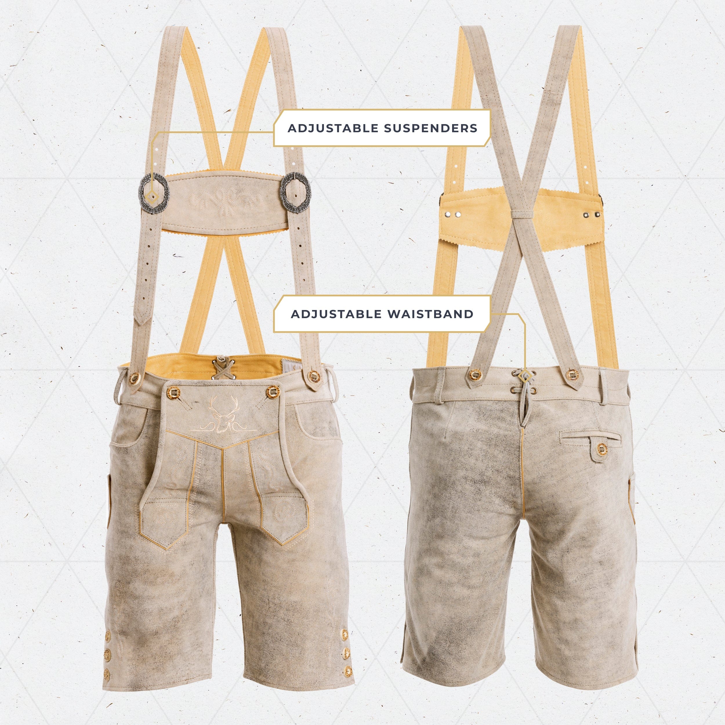 Lederhosen Men Short White
