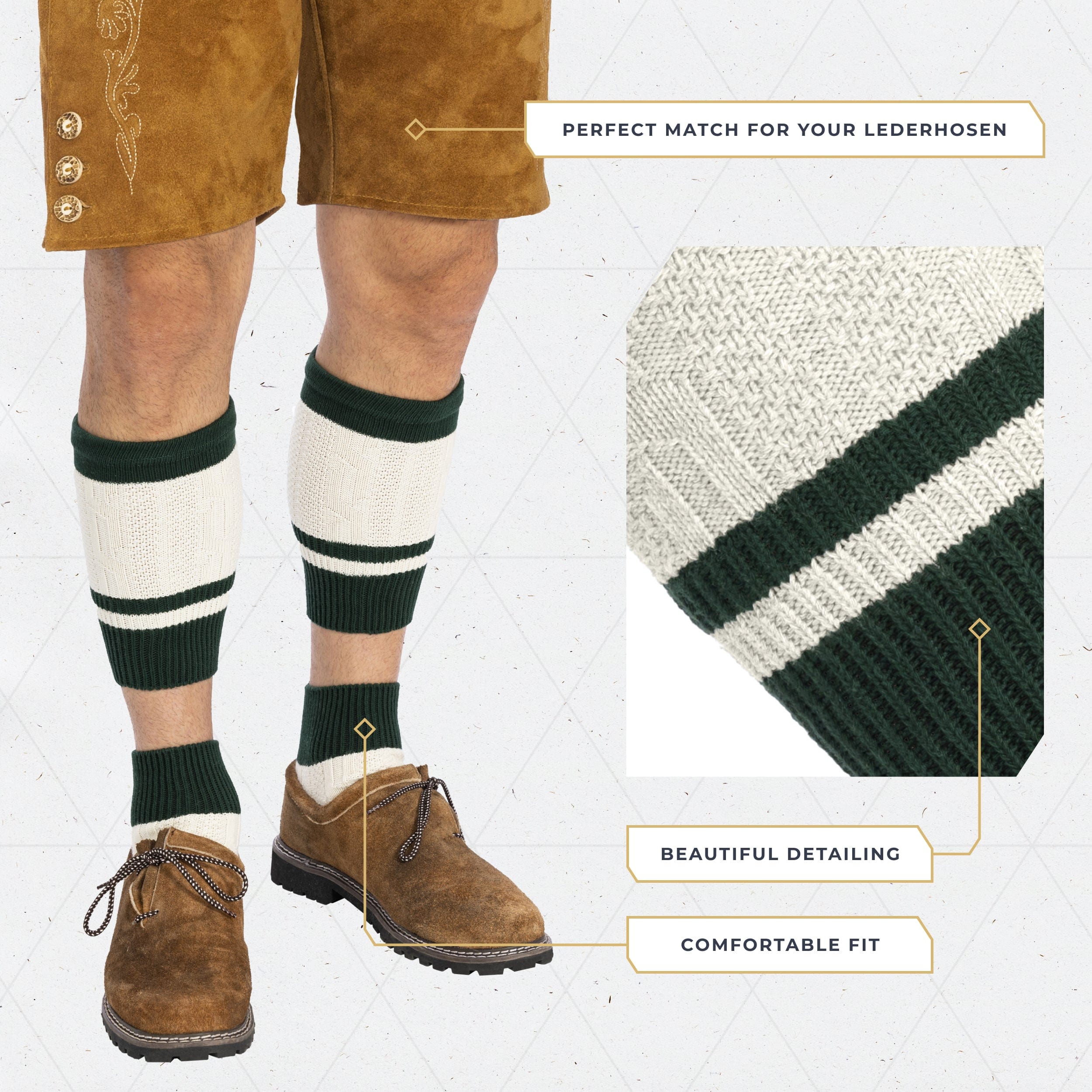 Socks Men Loferl Green White